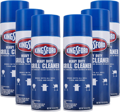 Kingsford Heavy Duty Foaming Grill Cleaner Spray, BBQ Degreaser for Charcoal & Gas Grills, Cuts Grease, Burnt-On Food & Grime, Easy Spray-On Foam for Grill Grates & Surfaces, Aerosol Can, 19 Oz
