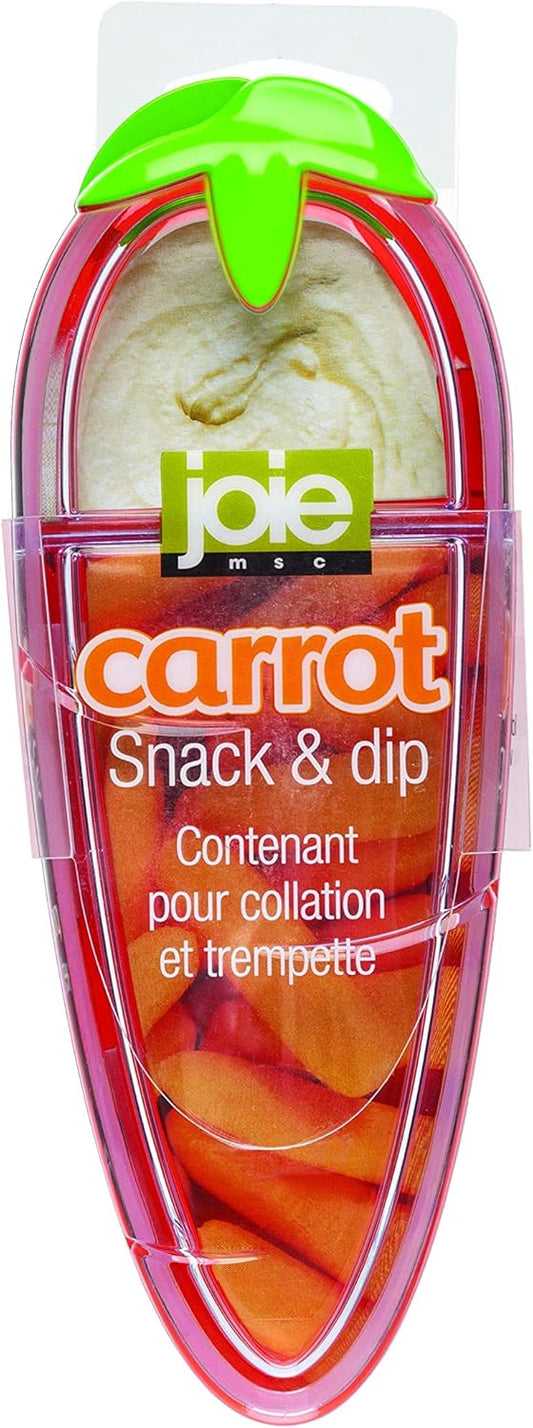 Joie Carrot Snack and Dip Divided Container, Two Compartment Storage Box Keeps Foods Separate, Ideal for Veggies and Dips, Great for Lunchboxes and Road Trips, BPA-Free