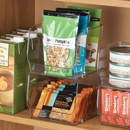 iDesign Stackable Open-Front Storage Bin for Pantry or Household Storage, Clear, Made in USA