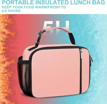 esouler Lunch Box Kids Insulated Lunch Bag for Boys & Girls Durable Children Lunchbox for School with Water Bottle Holder-Black
