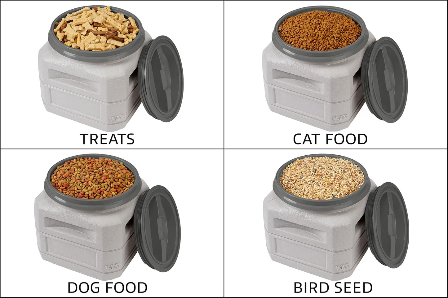 Mighty Tuff Airtight Dog Food Storage Container – 13 Gal, up to 54 lb Capacity – Cat and Dog Food Container with Twist Lid & Handles – BPA-Free, Made in USA