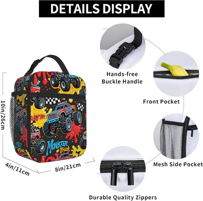 Dinosaur Volcano Insulated Lunch Bag for Women & Men, Reusable Leak-Proof Lunch Box with Cooler Compartment, Lunch Tote for Adults Work Travel Picnic Durable & Washable