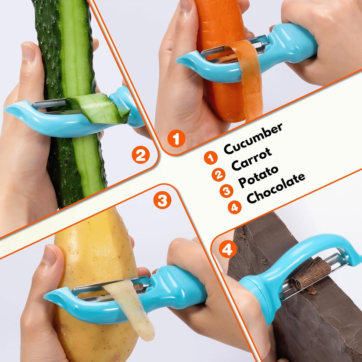Swivel Vegetable Peeler Soft Comfort Handle Sturdy Long-Lasting Black