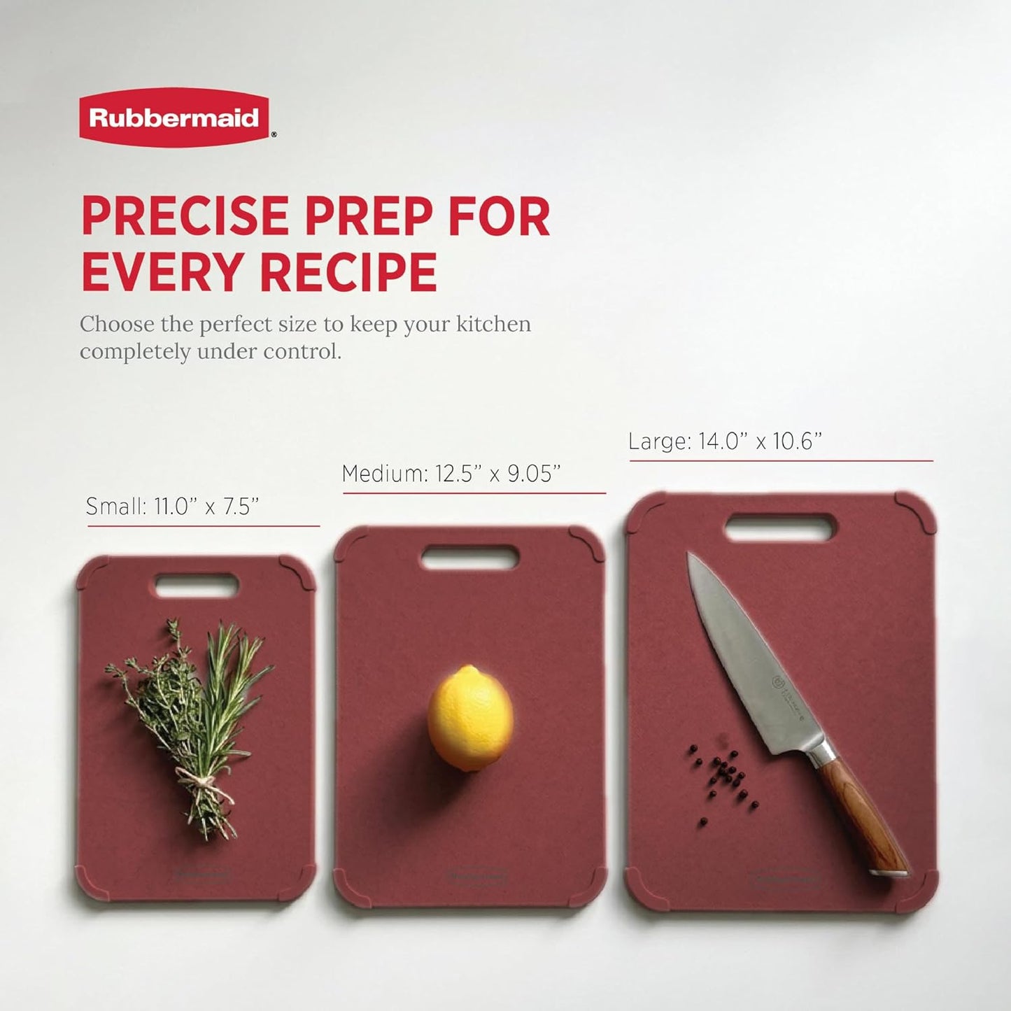 Rubbermaid 3pc Reversible Wheat Fiber Cutting Board Set | Cutting Boards for Kitchen – Dishwasher Safe, Non-Slip Corners, Lightweight & Easy To Store- Large Cutting Board for Meat, Veggies & Fruits