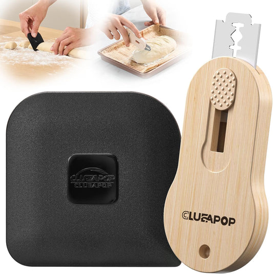 Bread Lame Sourdough Scoring Tool, Magnetic Bread Scoring Tool with 5 Retractable Razor Blades, Sourdough Bread Baking Supplies, with Scoring Patterns Booklet & Pan Scraper, Push-Pull Safety Design