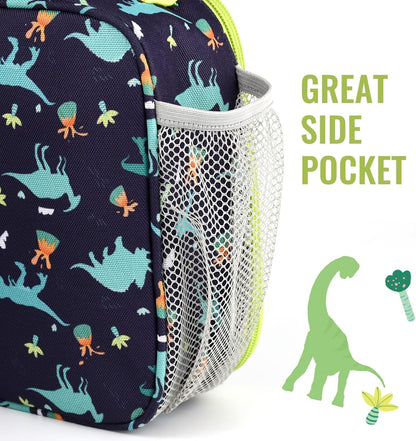 Genteen Lunch Box Kids, Insulated Lunch Bag Kids Boys Girls Back to School, Soft Lunch Box for Men Reusable Lunchbox for Office,Outdoor,School (Black)