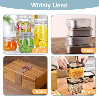 500 Pcs Removable Food Labels, Easy Peel Off Freezer Safe Stickers for Containers Bottles Jars, Write On Waterproof Kitchen Labels for Canning Daycare Meal Prep, No Residue