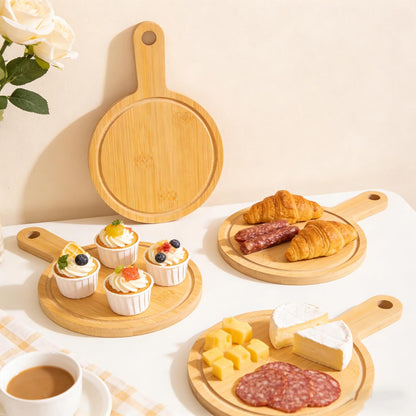 4 Set Bridal Shower Game Prizes for Winners, Baby Wedding Shower Favors, Round Small Charcuterie Board Personal, Mini Bamboo Cheese Board Bulk Return Gifts for Guests, 6 inch