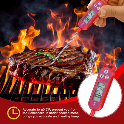 Copkim Food Thermometer Instant Read Probe BBQ,Red