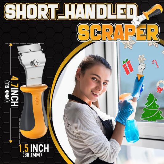 DIYSELF Razor Blade Scraper, 1 Pack Scraper Tool with 10pcs 4-Inch Blades, Razor Scraper for Cleaning Glass, Window, Stove Top, Oven, Kitchen, Cooktop, Shower Door, Sticky Residue, Tile, Wallpaper