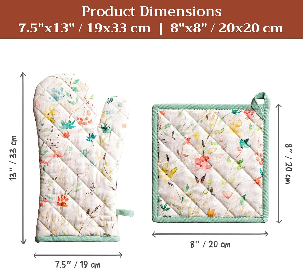 Maison d' Hermine Pot Holders 100% Cotton Potholders (8" x 8") - Colors A