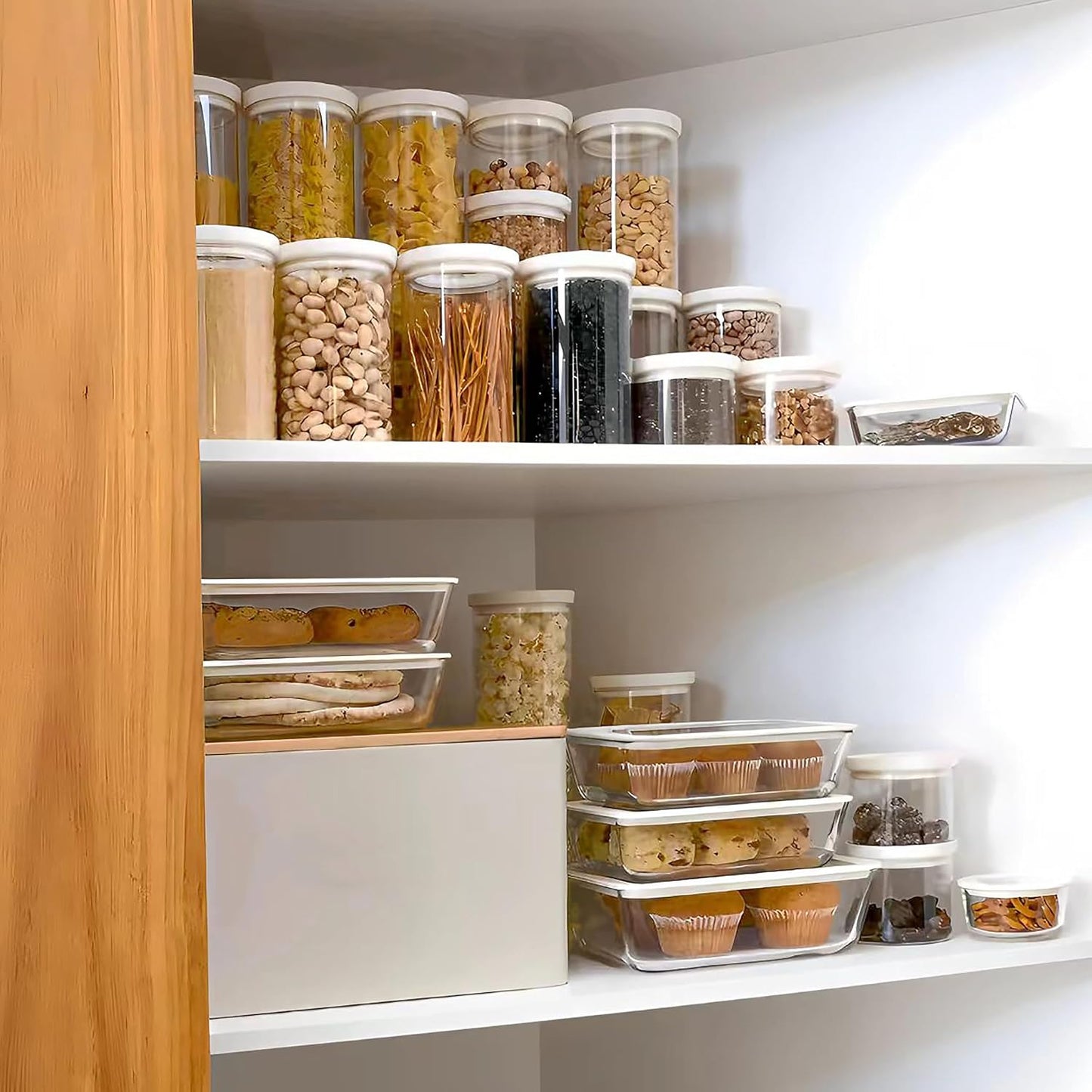 Urban Green Glass Food Container Set with Glass Lid, 3 Pack, Food Storage Containers Set, Airtight, LeakProof, 100% Plastic Free, Meal Prep Containers (White Color)