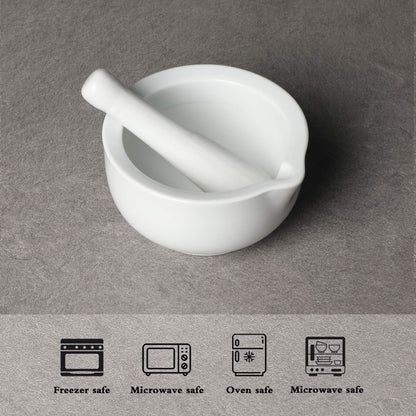 LEETOYI Small Ceramic Mortar Pestle Set, Herb Grinder Pill Crusher 3.3-inch