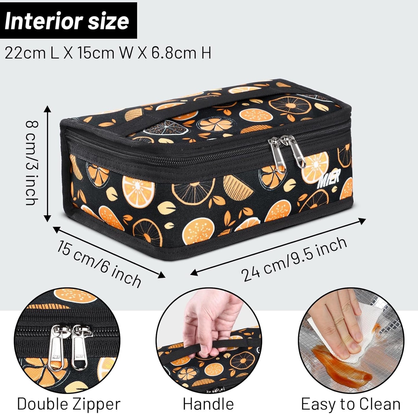 MIER Small Lunch Bag for Kids & Adults Compact Insulated Lunch Box Portable Thermal Mini Cooler for Work School Travel, Bluesteel