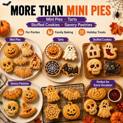 Halloween Mini Hand Pie Molds Set, Dough Press Cutter with 8 Fall Shapes