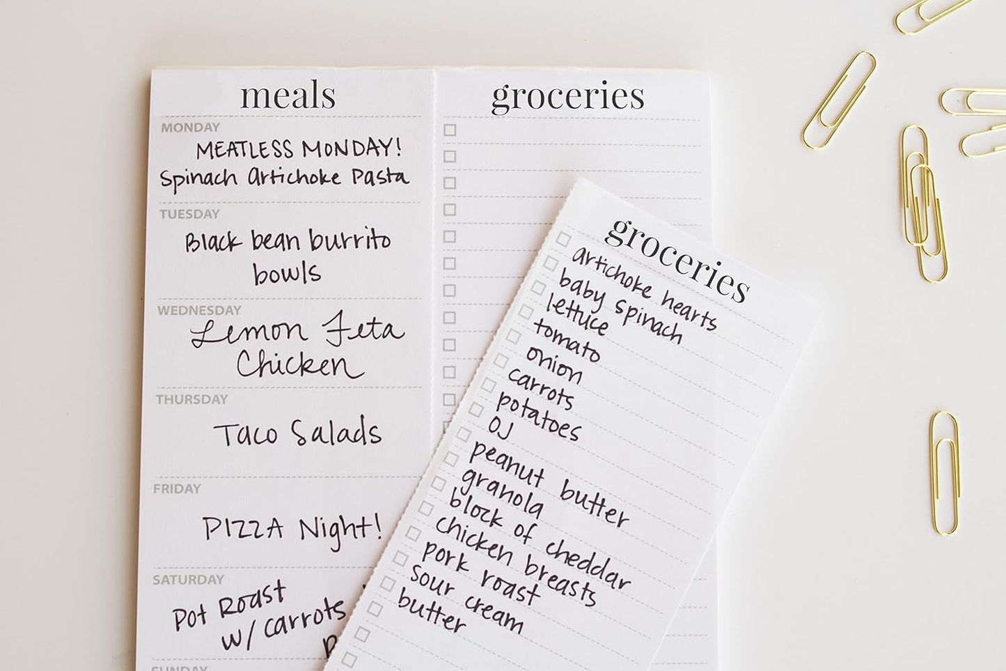 Weekly Magnetic Meal Planner Notepad By Julianne & Co - Food Planning Organizer And Grocery List Pad, 52 Premium A5 Pages, with Tear Away Perforated Shopping List (Blue China Print WITH Fridge Magnet)