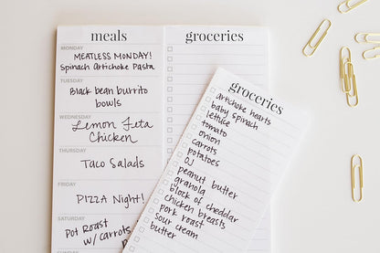 Weekly Magnetic Meal Planner Notepad By Julianne & Co - Food Planning Organizer And Grocery List Pad, 52 Premium A5 Pages, with Tear Away Perforated Shopping List (Blue China Print WITH Fridge Magnet)