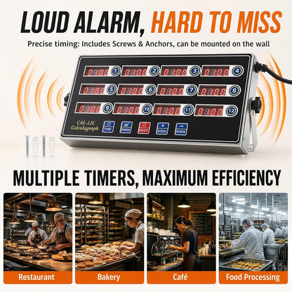 Relaxweex Commercial Digital Kitchen Timer for Cooking, 8 Channel
