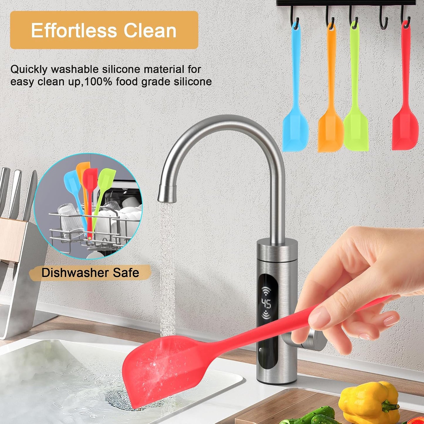 Silicone Spoon Spatula Set Food Grade Kitchen Utensils Heat Resistant