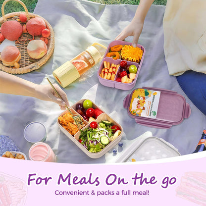 MISS BIG® Bento Box,Bento Box Adult,Lunch Box,Leak Proof Lunch Containers,No BPAs and No Chemical Dyes Bento Lunch Box,Dishwasher and Microwave Safe Lunch Containers for Adults(1900ml Gray)