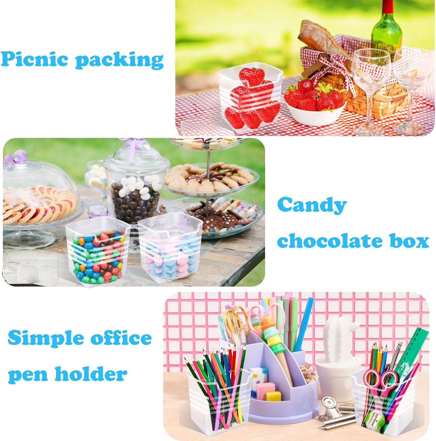 Szsrcywd 6 Pcs Refrigerator Organizer Bins,20oz Clear Plastic Fridge Side Door Storage Box,Stackable Food Fruit,Vegetable,Cereals Containers Set for Pantry Picnic Office Kitchen Organization