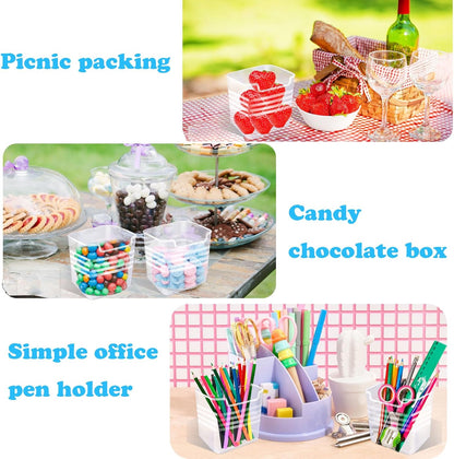 Szsrcywd 6 Pcs Refrigerator Organizer Bins,20oz Clear Plastic Fridge Side Door Storage Box,Stackable Food Fruit,Vegetable,Cereals Containers Set for Pantry Picnic Office Kitchen Organization