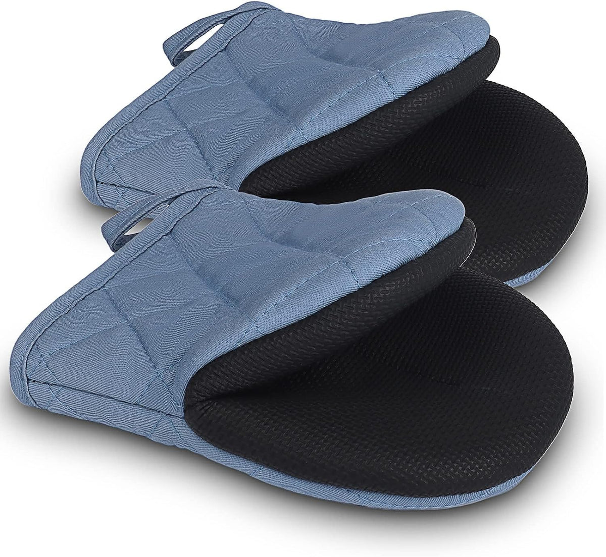 Goldmeet Mini Oven Mitts 2-Pack, 7"x5.5", 500°F Silicone Grip, Gray