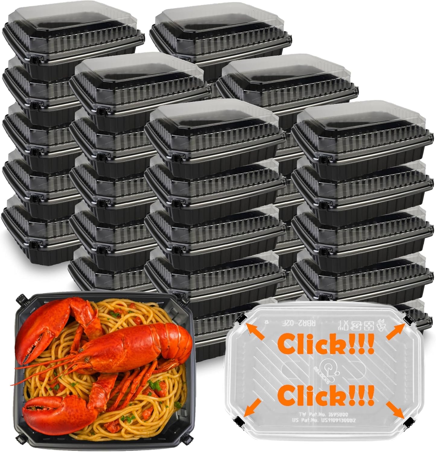 Ultra-Cold Freezer Containers, Frozen Meal Prep Storage with Lids | (-30°C/-22°F), Microwave & Freezer-Safe, Perfect for Frozen Meat, Seafood and Hot Meals, 10" x 8.2" x 3.7", 10 Packs