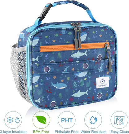 Genteen Lunch Box Kids, Insulated Lunch Bag Kids Boys Girls Back to School, Soft Lunch Box for Men Reusable Lunchbox for Office,Outdoor,School (Black)