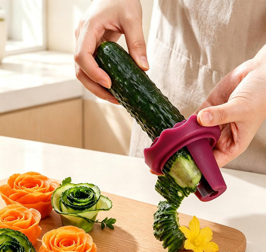 Manual Vegetable Spiralizer and Curler for Rose Flower for Carrot Cucumber