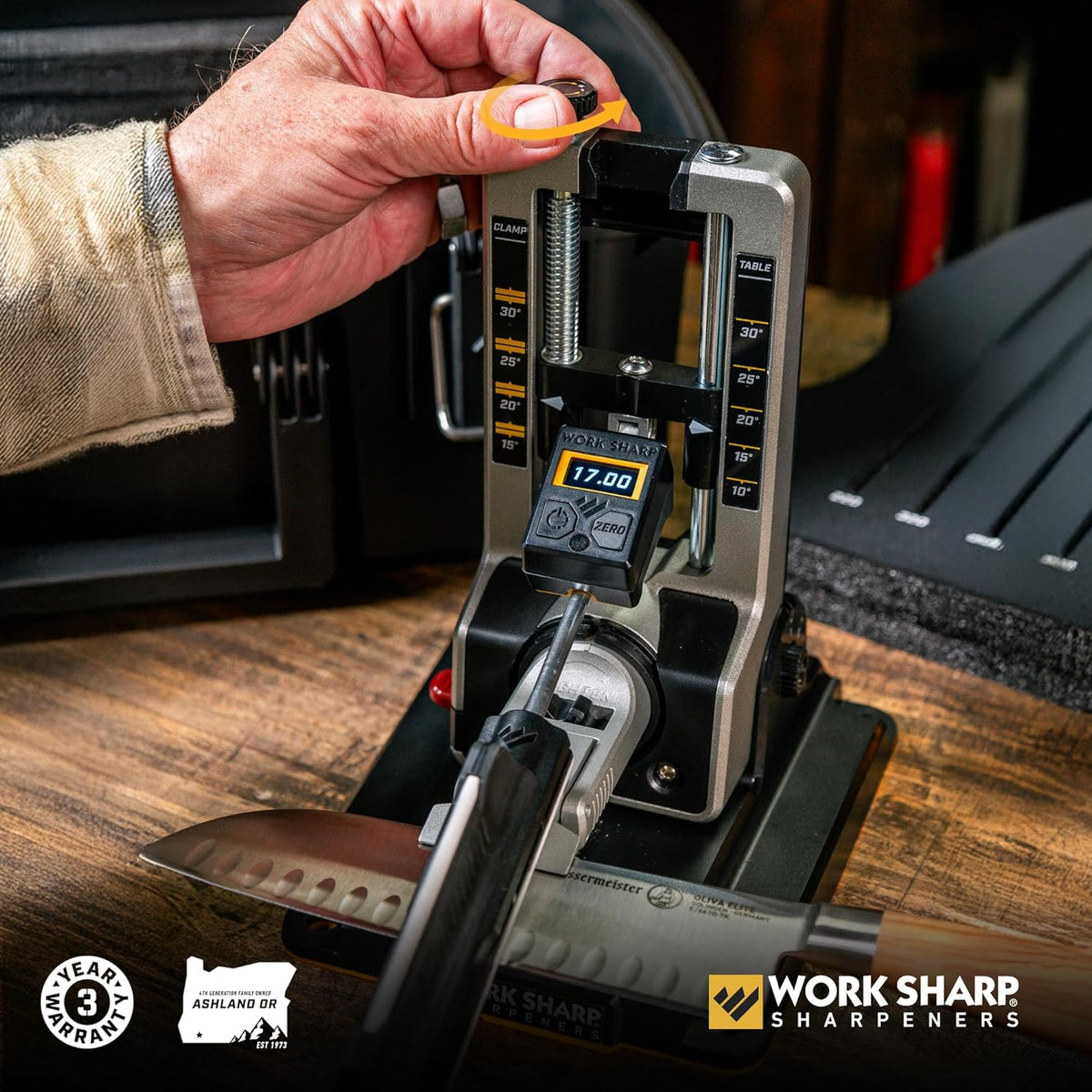 Work Sharp Professional Precision Adjust Knife Sharpener Kit - Complete Sharpening System for Kitchen, Pocket & Hunting Knives - Premium Angle-Guided Sharpening