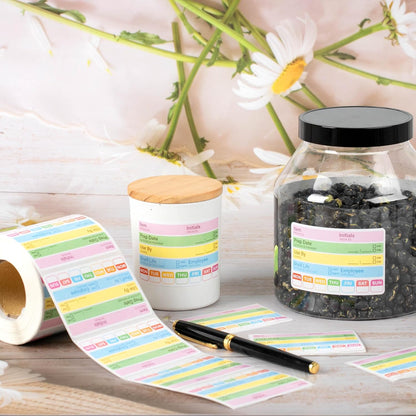 480Pcs Food Rotation Labels for Restaurant Self-Adhesive Removable Expiration Date Stickers for Reusable Containers Kitchen Supplies 3 X 2inch