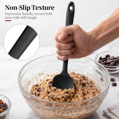 600ºF Heat Resistant Spatulas, High Heat Food Safe Semless Kitchen Silicone Scraper Set for Cooking Baking Mixing Scraping Stirring Nonstick Cookware Pan Bowl (4Pcs,Aqua Sky)