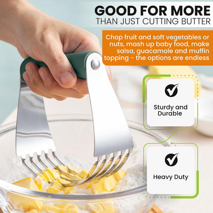Spring Chef Large Dough Blender For Baking - Durable Pastry Blender - Black