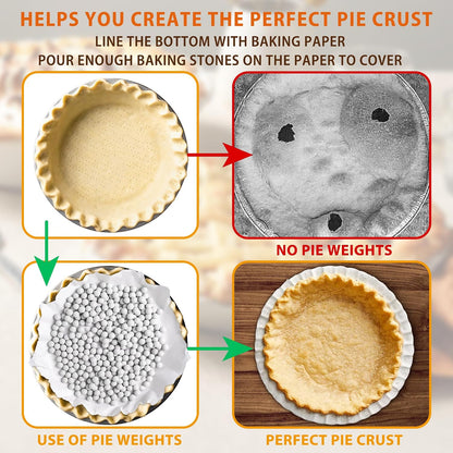 MOBYKE 2.2 LB Ceramic Pie Weights, Reusable Baking Beads for Pie Crust