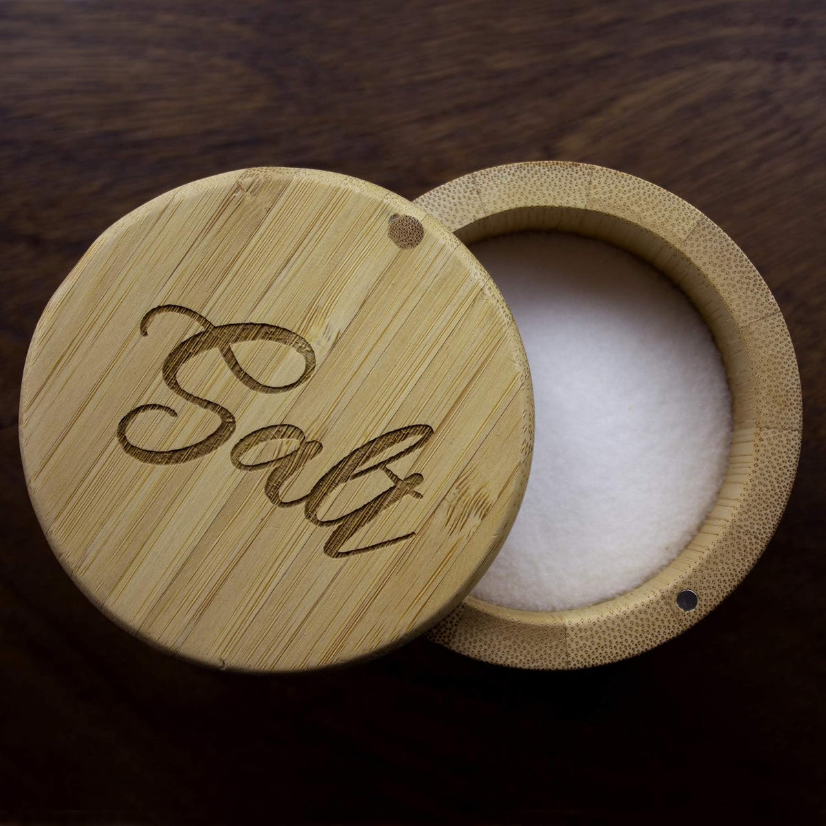 Totally Bamboo Salt Cellar with Swivel Lid, Salt Container for Countertop