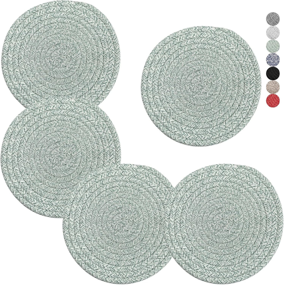 Trivets for Hot Dishes, Pots and Pans, 8 Inches Hot Pads 5 Pcs, Pot Holders for Kitchen, Heat Resistant Mat Protect Counter, Coasters Set Home Essentials Farmhouse Decor (Brown)