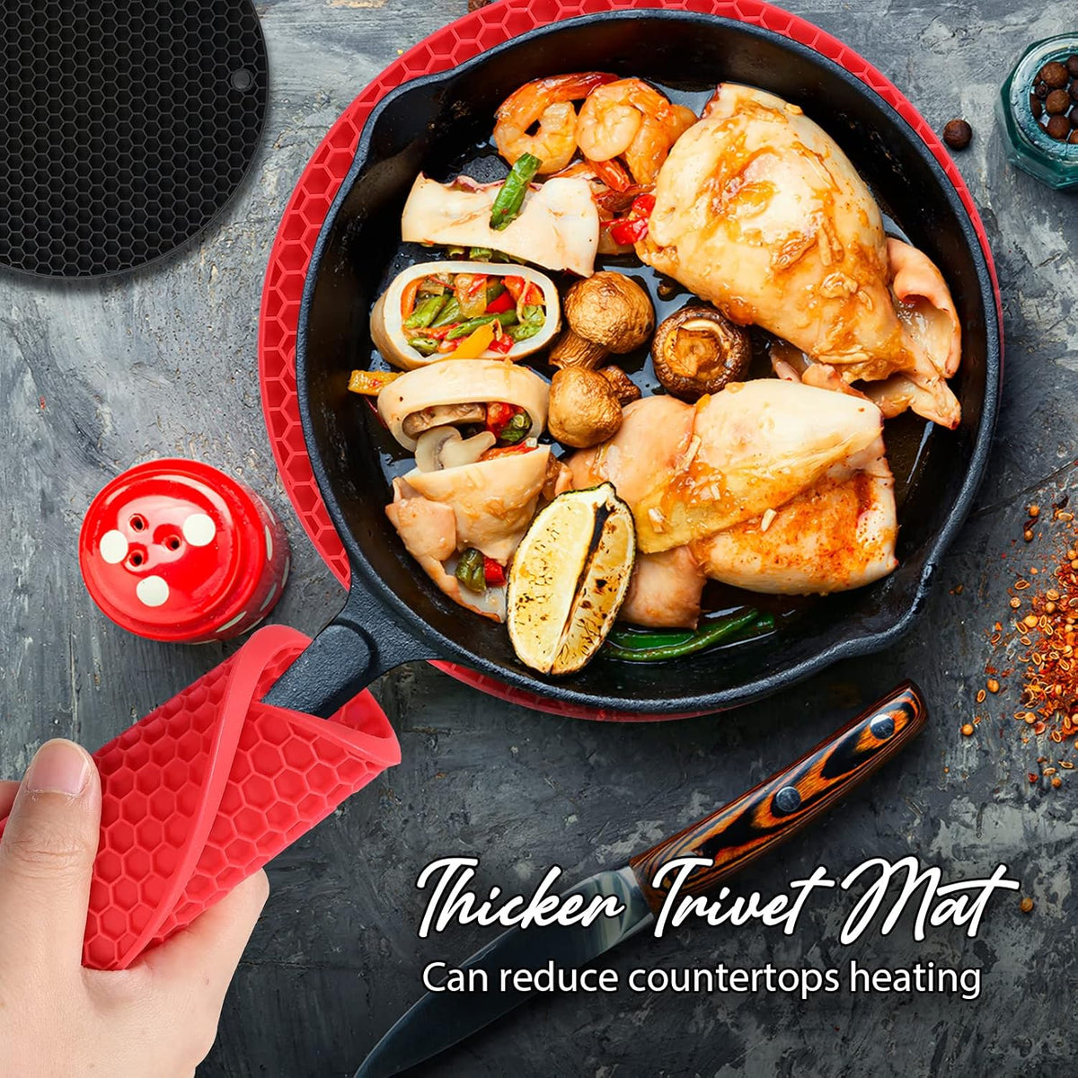 Joyhalo 4 Pack Trivets for Hot Dishes