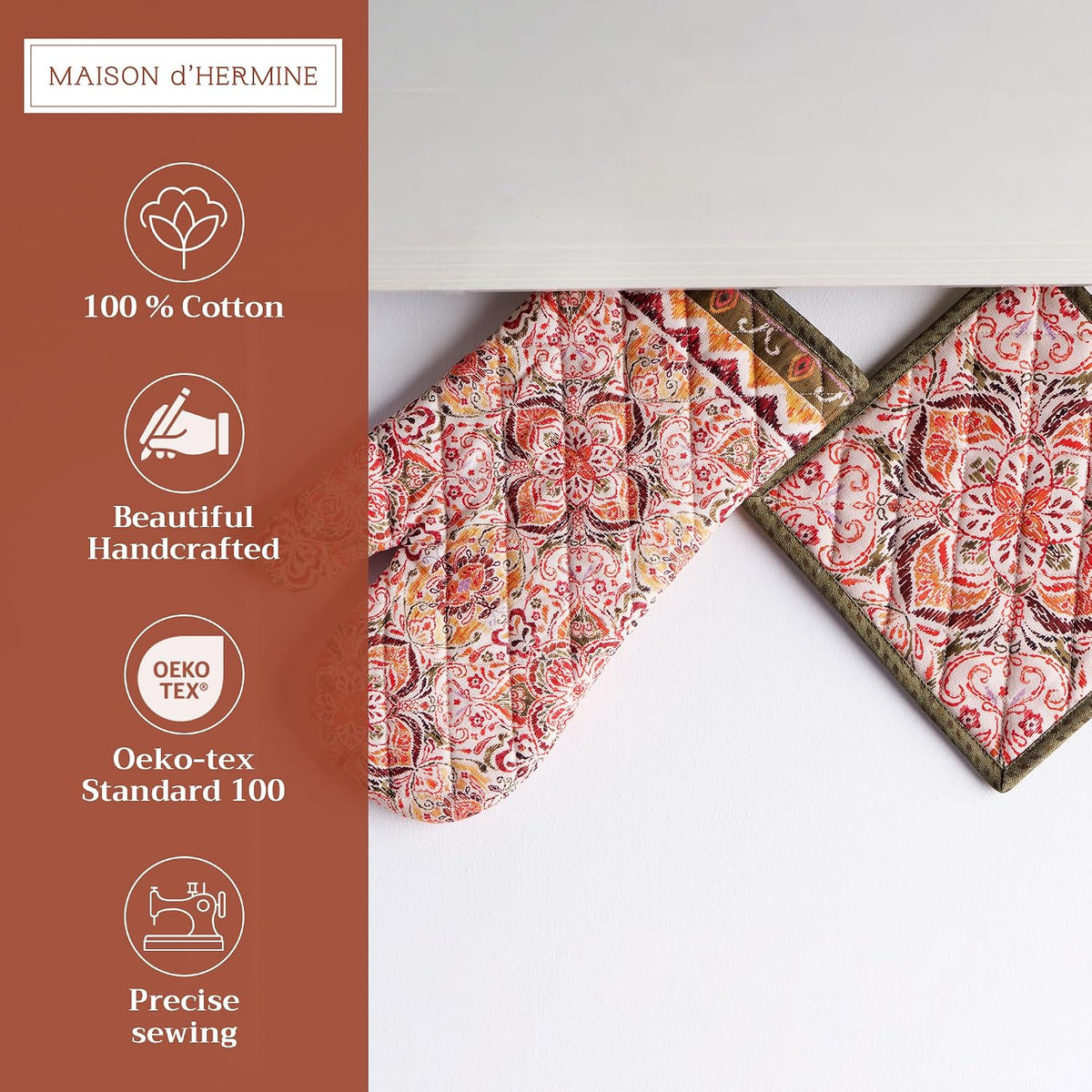 Maison d' Hermine Pot Holders 100% Cotton Potholders (8" x 8") - Colors A