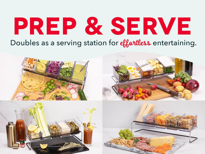 DASH Prepdeck Lite White Stone Meal Prep Station Set 6.75 x 21.6 x 6.5 Inches