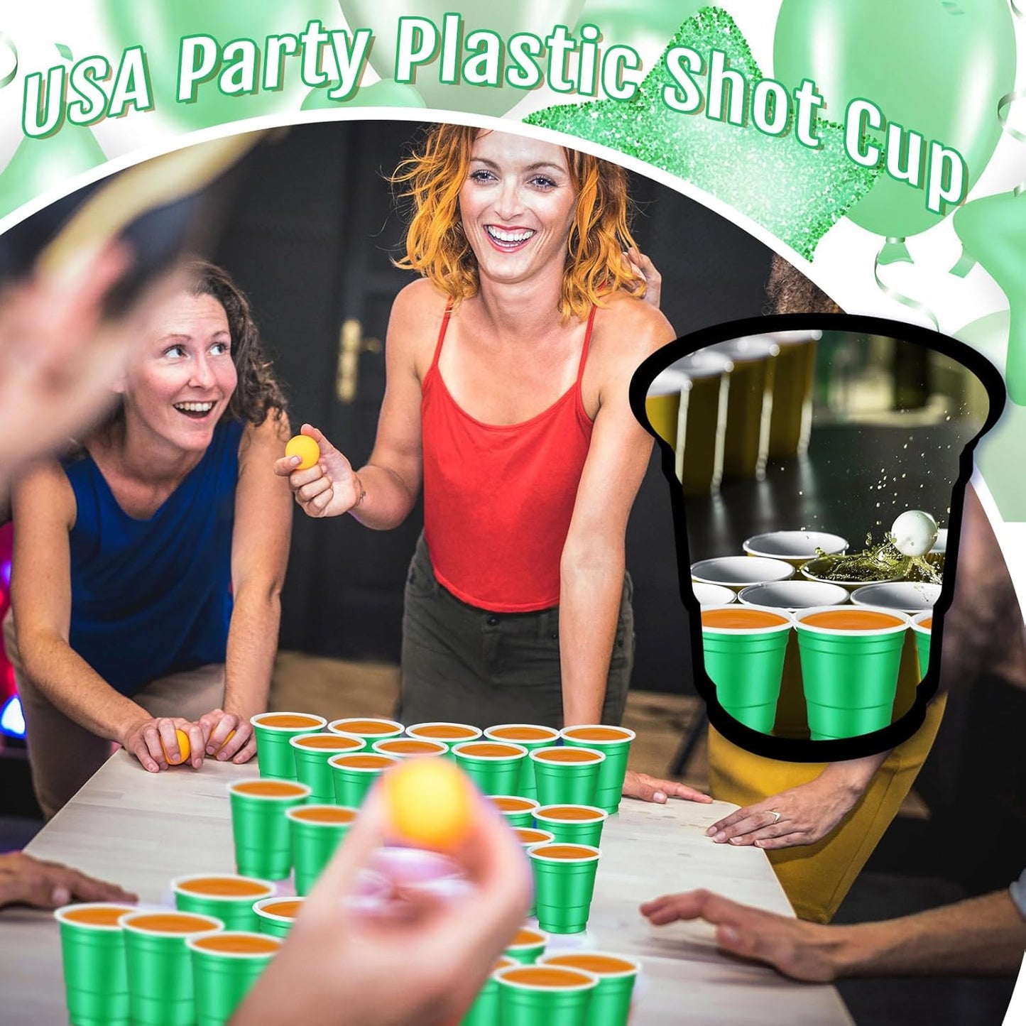Roshtia 100 Pack 2 oz Plastic Shot Cups, Mini Disposable Shot Glasses 2 oz Wedding Party Cups for Bridal Shower Wedding Party, Beer Taste Serving, Snacks(Black, Gold)