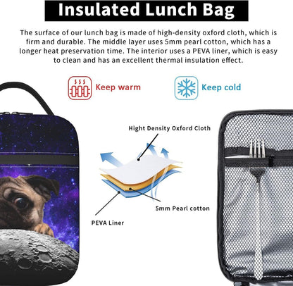 Purple Axolotl Lunch Box Lunch Box Reusable Insulated Totes Lunch Bag Thermal Cooler For Boy Girls School Men Women Beach Picnic Travel