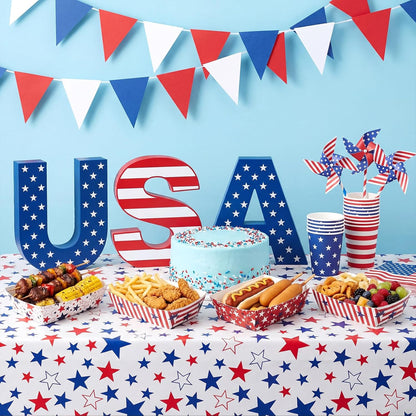 Honeydak 100 Pieces Mother's Day Heart Pattern Paper Food Trays Disposable Nacho Container Paper Boats Serving Trays for Hot Dog Popcorn Taco Snack Candy Food Container Party Supplies