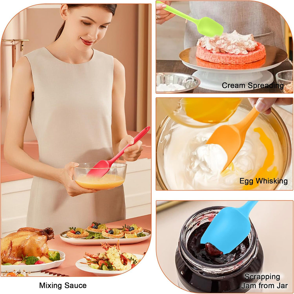 Silicone Spoon Spatula Set Food Grade Kitchen Utensils Heat Resistant