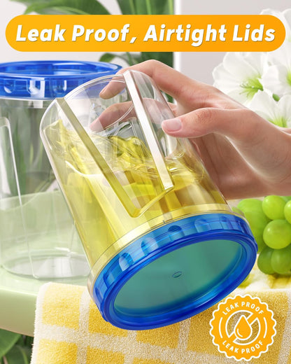 6 Pack-24 oz Freezer Storage Containers, Plastic Food Storage Containers with Twist Top Lids, BPA Free and Reusable Soup Containers with Lids, Leakproof/Microwave/Dishwasher Safe