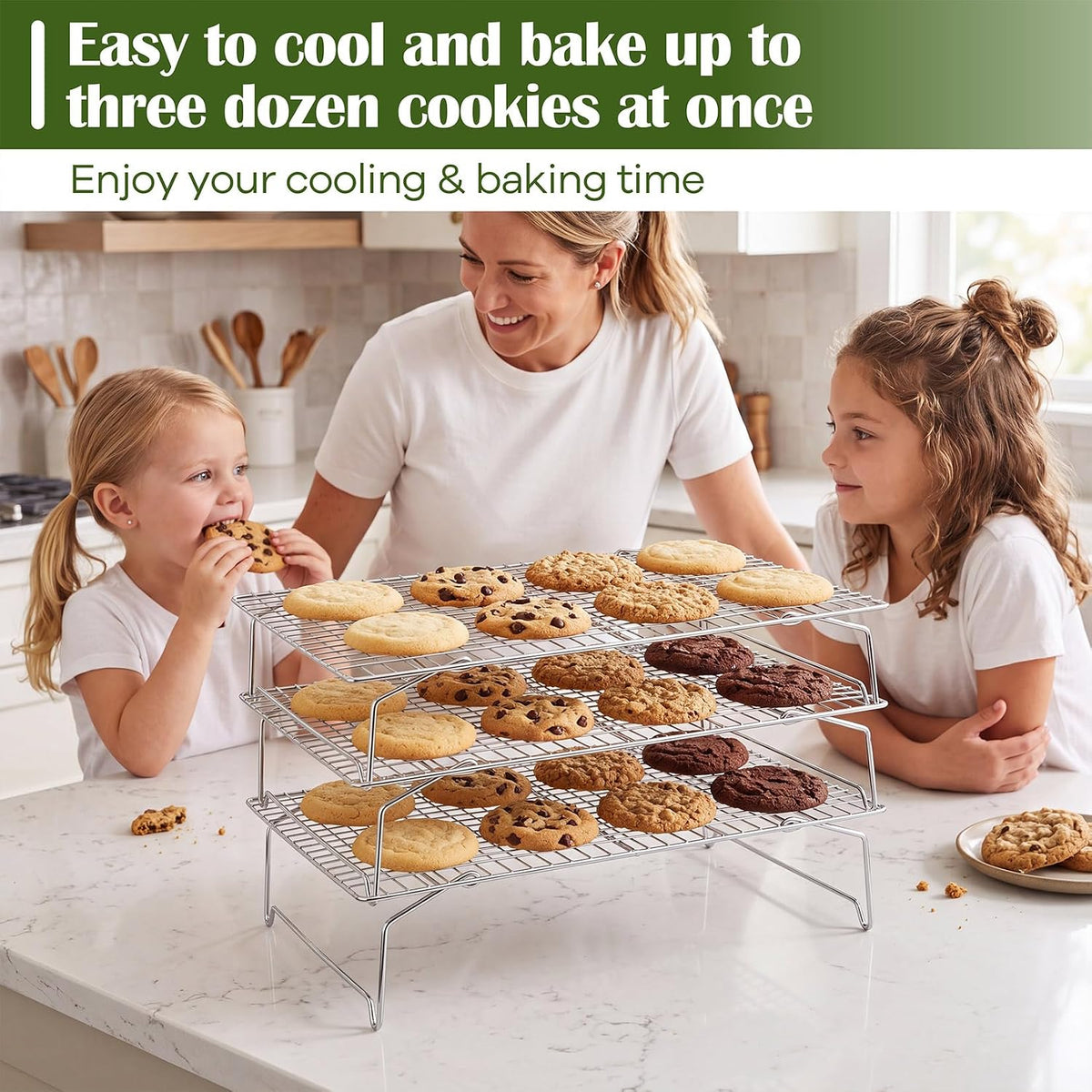 P&P CHEF 4 Tier Stackable Cooling Racks for Cooking and Baking, 15" x 10"
