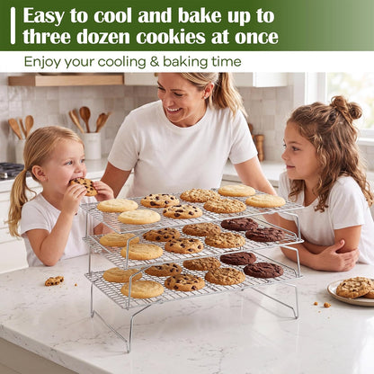 P&P CHEF 4 Tier Stackable Cooling Racks for Cooking and Baking, 15" x 10"