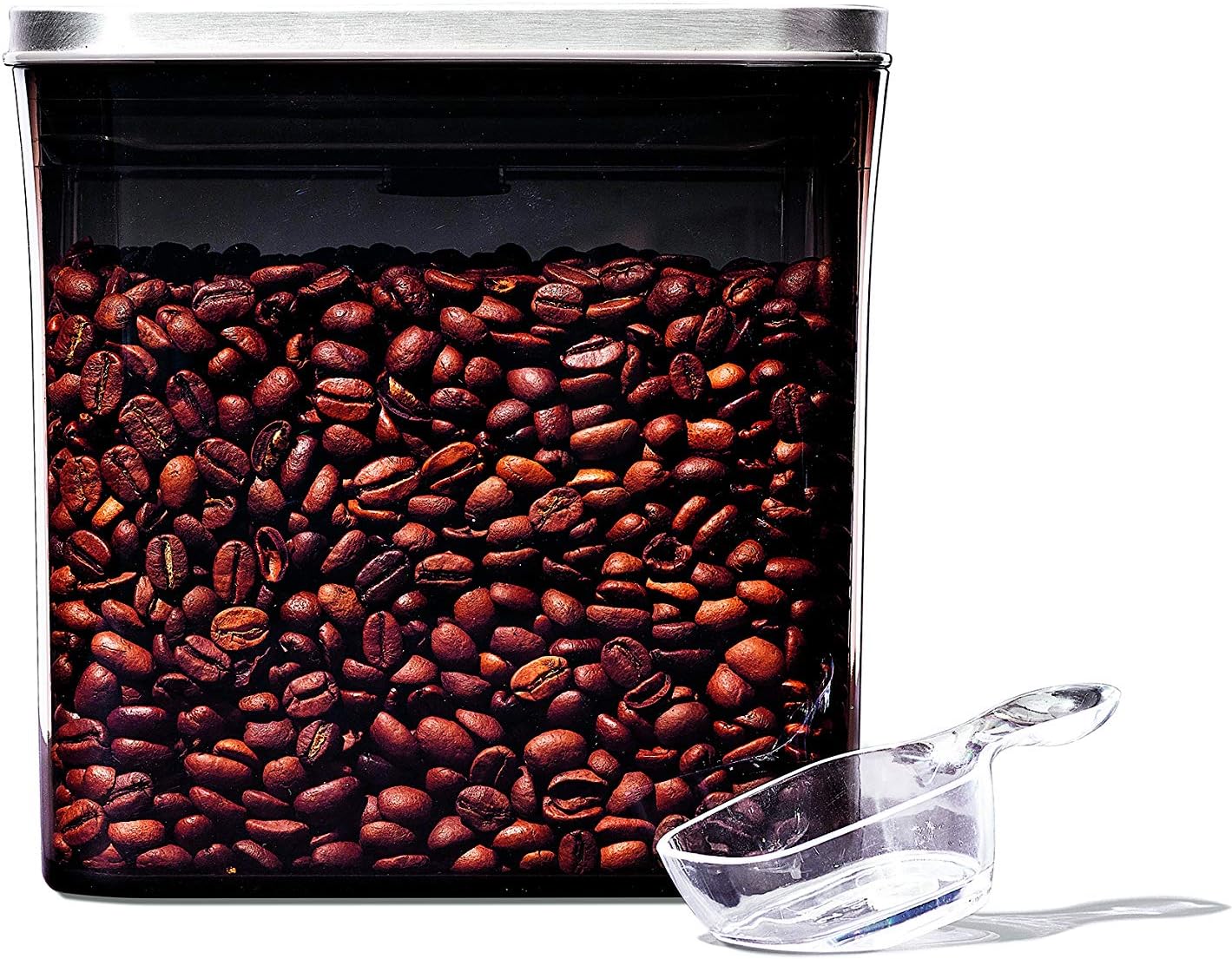 OXO Steel POP Container Big Medium Square - 4.4 Qt for Flour, Sugar and More,Grey