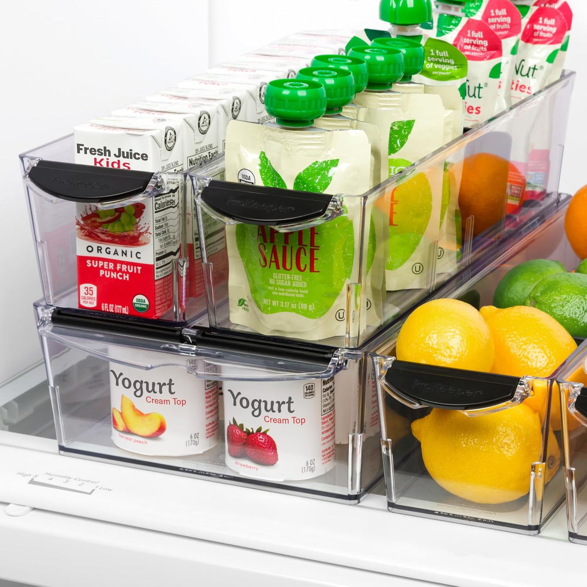Progressive ProKeeper+ Pantry & Refrigerator Storage Containers – Modular Bins and Organizers (Narrow Stackable Bin, 16.1"L x 4.0"W x 3.6"H)