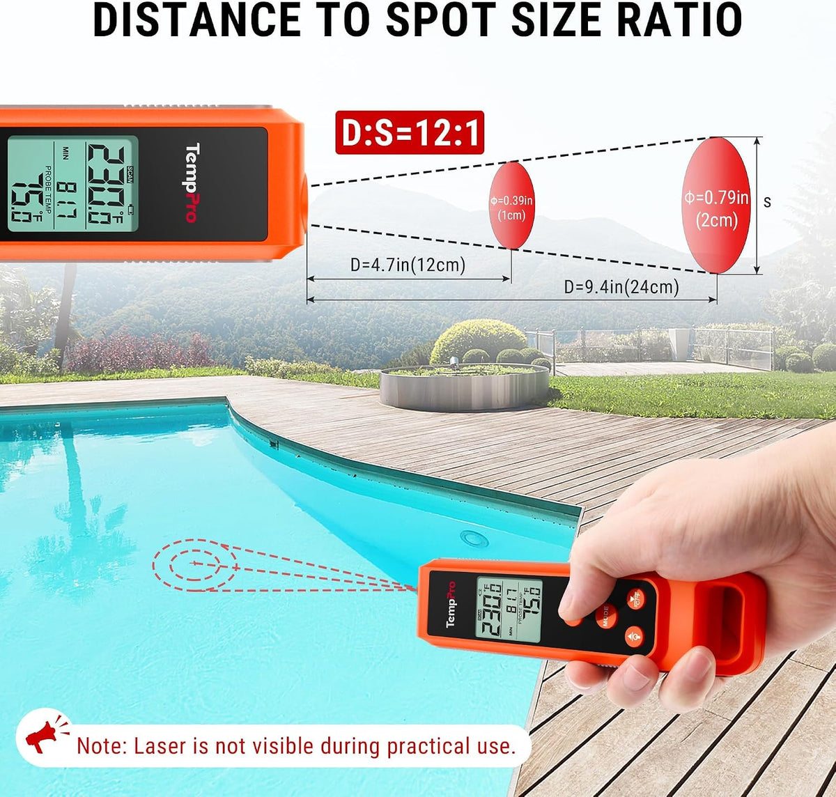 TempPro TempScan 2-in-1 Infrared Thermometer Gun with Meat Probe